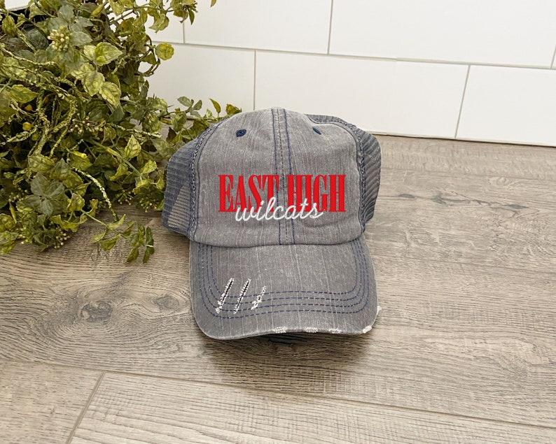 Custom Team Sports Hats, Distressed Hats for Moms, Snapback Hat for Women Trendy, University Trucker Hats, Sports Team Hats Embroidered image 7