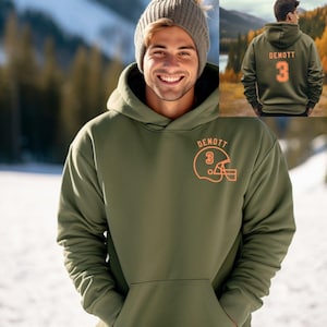 Personalized football Hoodie, Custom team Sweater, game day sweatshirt, front and back print, unisex hoodie