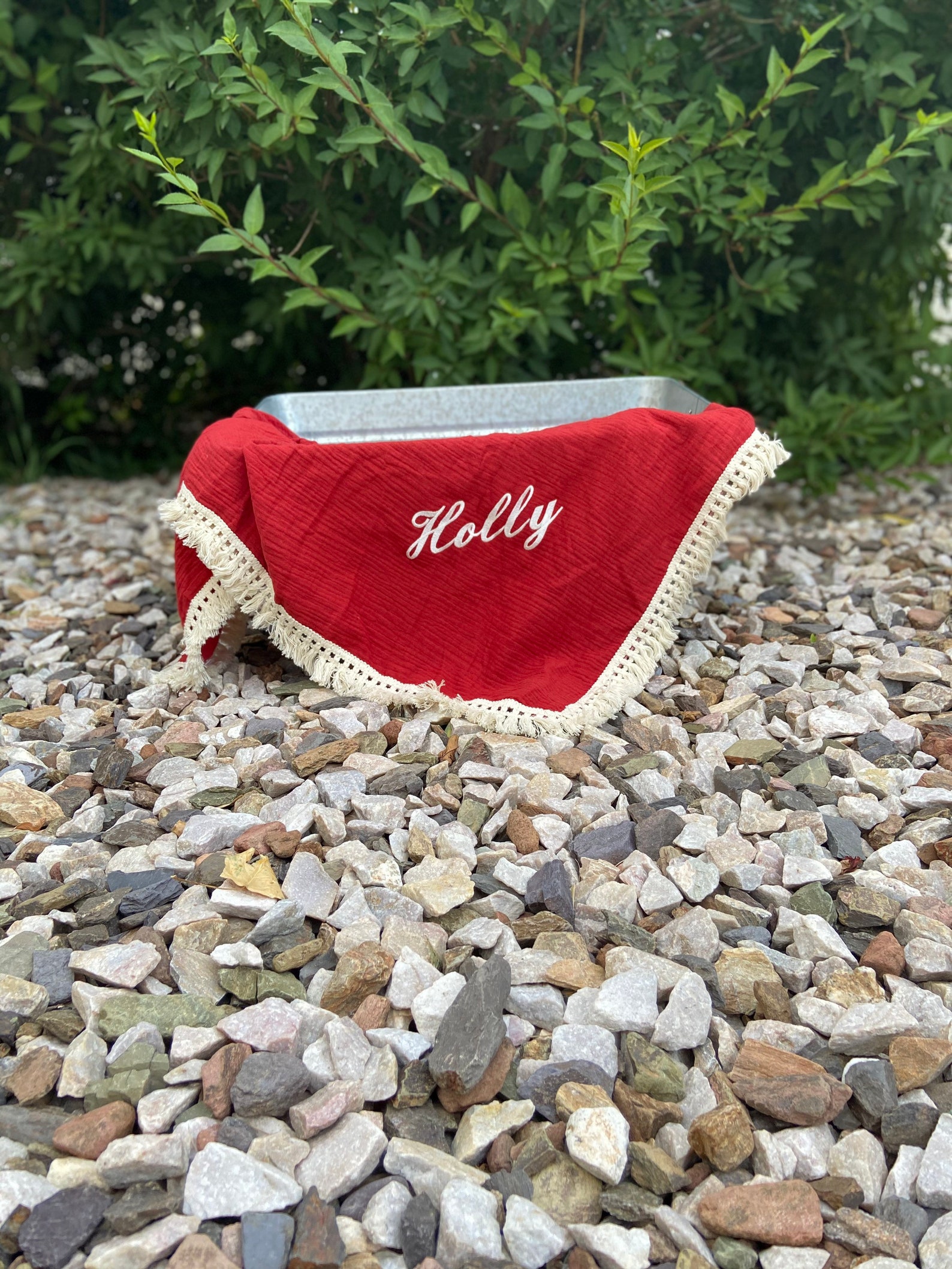 Red Baby Blanket Muslin Blanket Boho Blanket Personalized Etsy