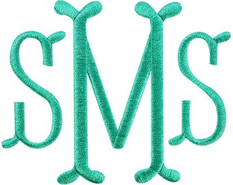 Fish Tail Rounded Fishtail Monogram Machine Embroidery Font Alphabet Letters INSTANT DOWNLOAD BX pes dst