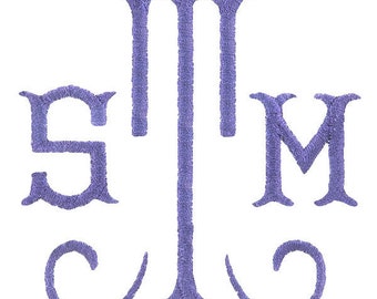 Shirley Monogram Machine Embroidery Font Alphabet Letters INSTANT DOWNLOAD BX pes dst