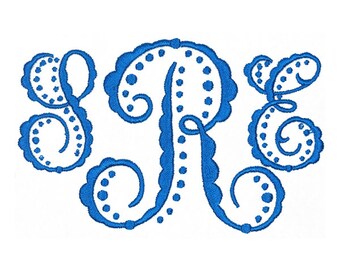 Gemma Scallop Embroidery Font Font Monogram Alphabet Letters INSTANT DOWNLOAD BX pes dst