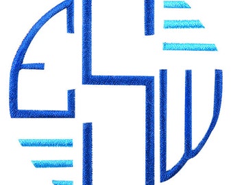 Round Circle Lined round Monogram Machine Embroidery Font Alphabet Letters INSTANT DOWNLOAD BX pes dst