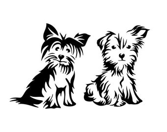 Download Yorkie silhouette | Etsy
