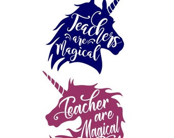Unicorn Teacher Svg Etsy