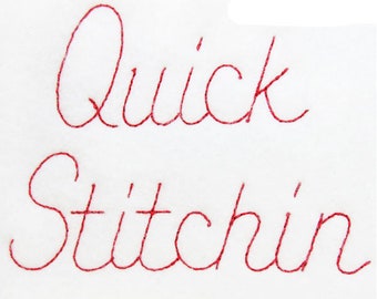 Quick Run Bean Stitch Script Machine Embroidery Font Alphabet Letters INSTANT DOWNLOAD Pes Dst