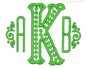 Ponda Monogram Large Embroidery Font Alphabet Letters INSTANT DOWNLOAD BX pes dst