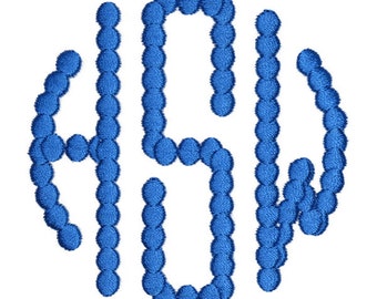 Polka dots round Monogram Machine Embroidery Font Alphabet Letters INSTANT DOWNLOAD BX pes dst