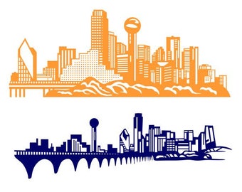 dallas skyline svg etsy