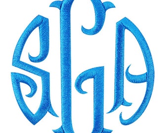 Circle Round Fishtail Monogram Machine Embroidery Font Alphabet Letters INSTANT DOWNLOAD BX pes dst