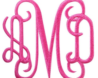 Vine Interlocking Large Monogram Machine Embroidery Font Alphabet Letters INSTANT DOWNLOAD BX pes dst