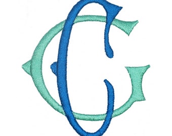 Raven Interlocking Monogram Machine Embroidery Font Alphabet Letters INSTANT DOWNLOAD BX pes dst