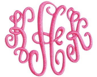 Curlz Fun Circle Monogram Machine Embroidery Font Alphabet Letters INSTANT DOWNLOAD pes dst