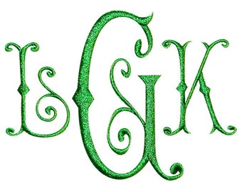 Romance Monogram Machine Embroidery Font Alphabet Letters INSTANT DOWNLOAD pes dst BX