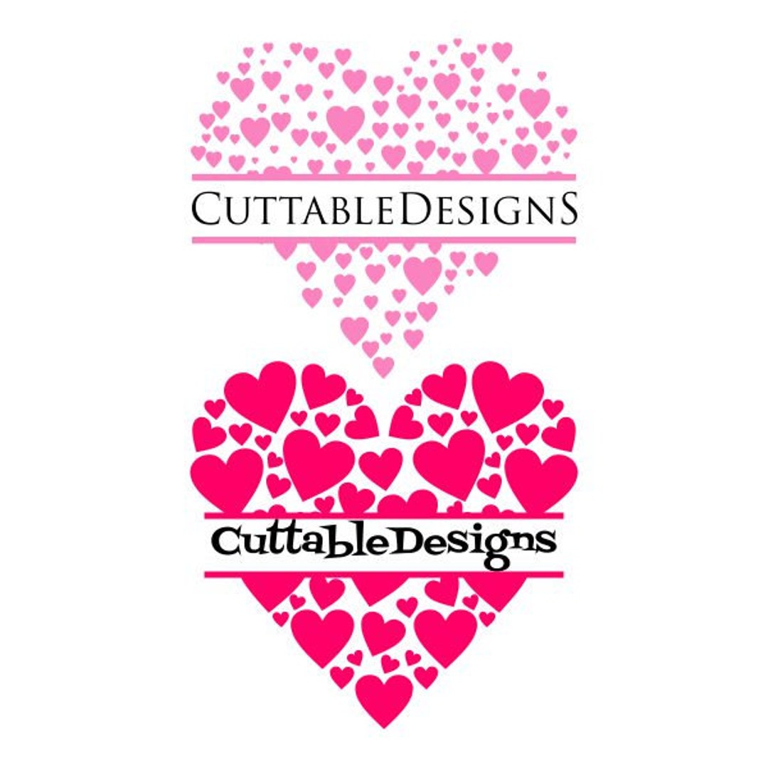 Split Frame Heart Love Valentines Day Cuttable Design SVG PNG DXF & Eps ...