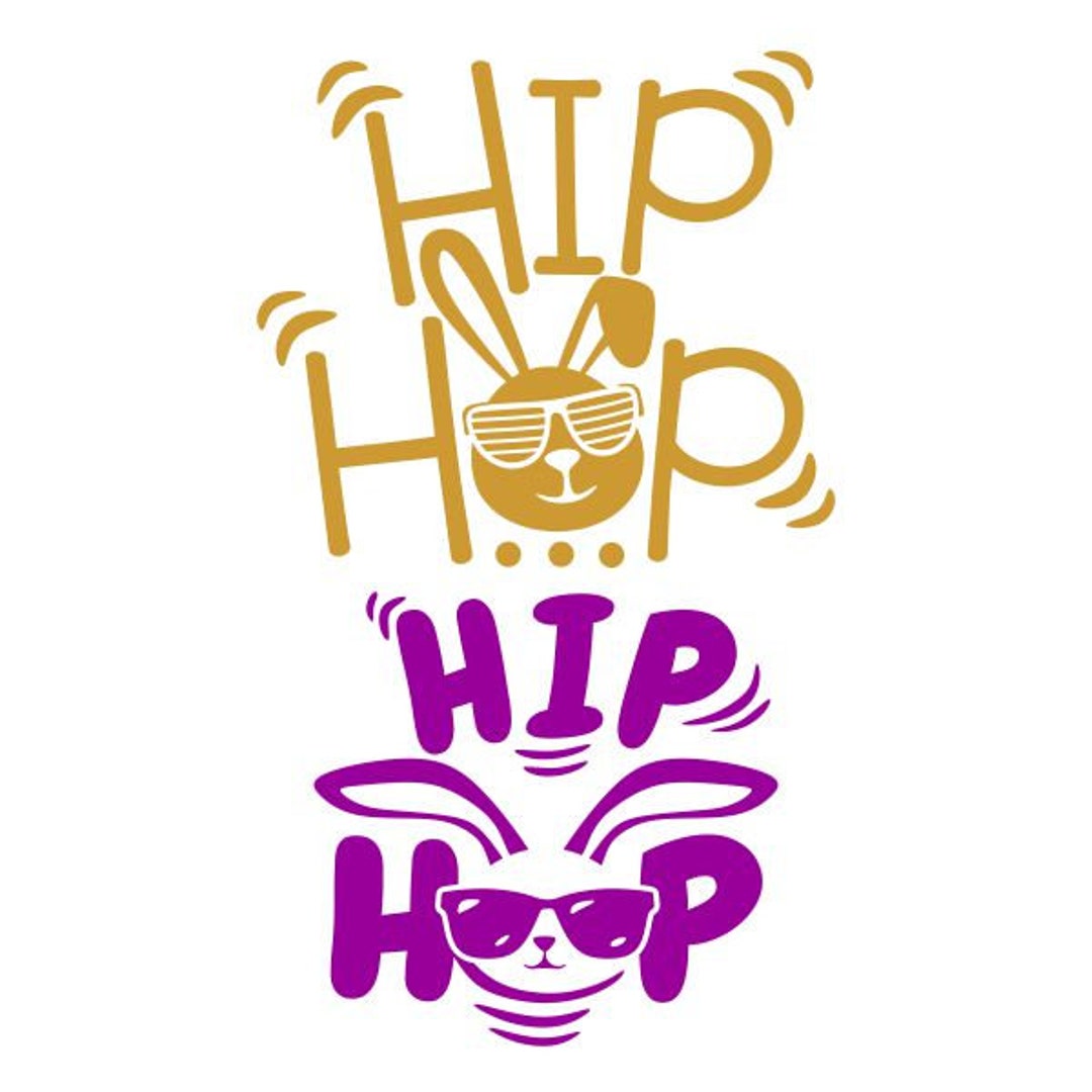 Hip Hop Bunny Face Easter Rabbit Cuttable Design Pack SVG PNG DXF & Eps ...