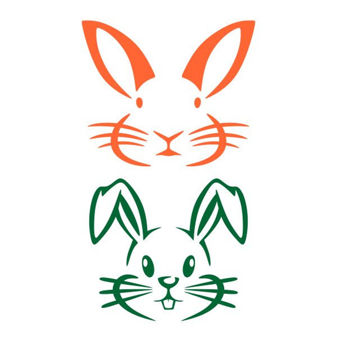 Häschen Gesicht Ostern Hase schneidbare Design Pack SVG PNG DXF & Eps