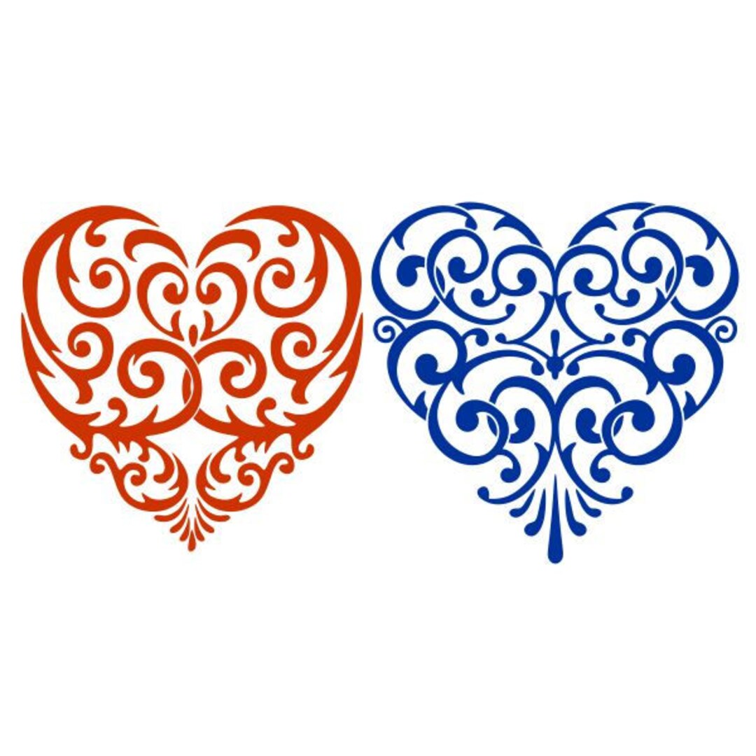 Heart Wedding Valentines Day Cuttable SVG PNG DXF & Eps Designs Cameo ...