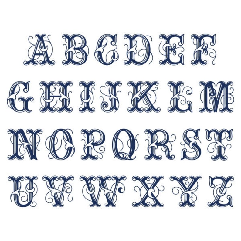 Ornament Font Monogram Cuttable Design SVG PNG DXF & Eps Etsy