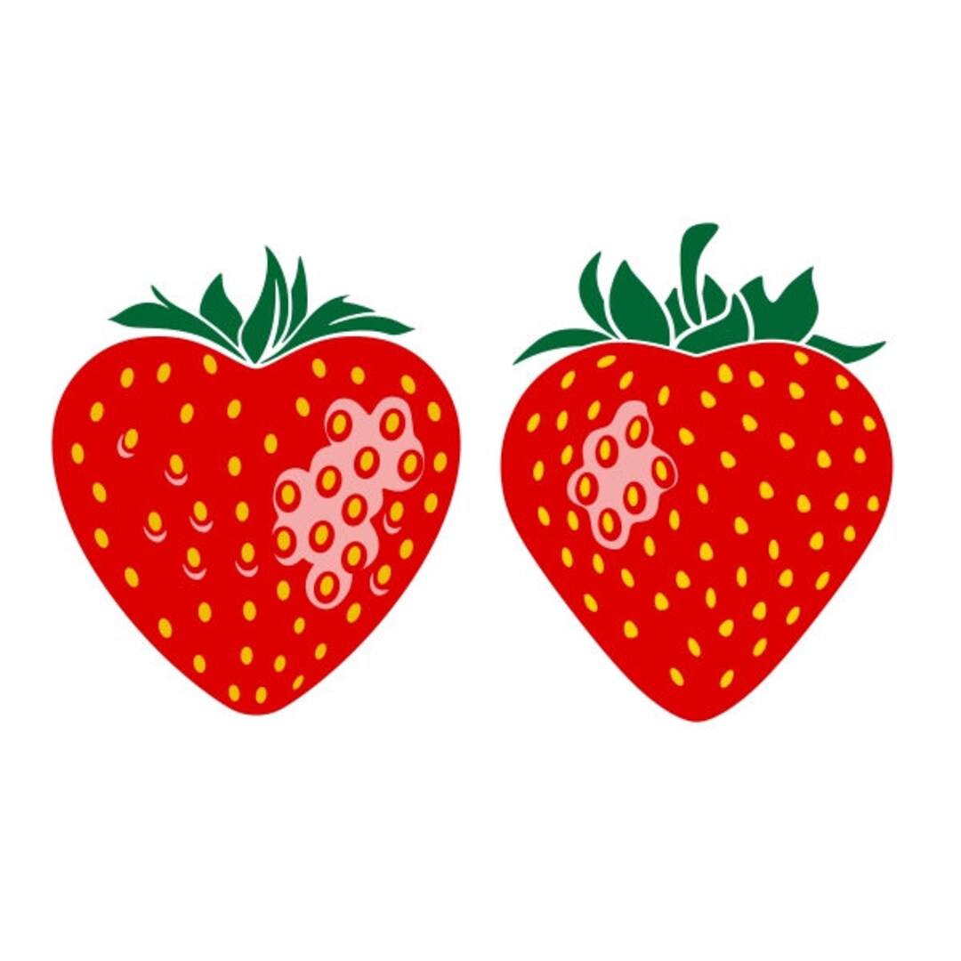 Strawberry Heart Love Pack Cuttable Design SVG PNG DXF & Eps Designs