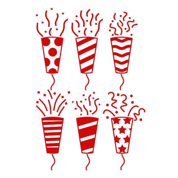 party poppers celebration cuttable design svg png dxf eps etsy etsy