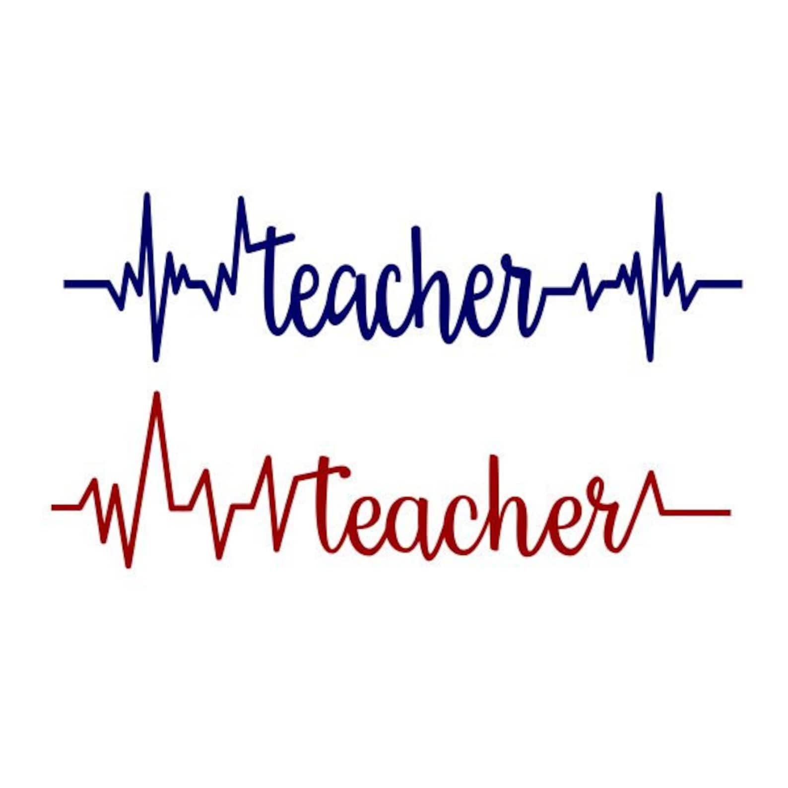 Download Teacher Heart Beat Life school Cuttable Design SVG PNG DXF & | Etsy
