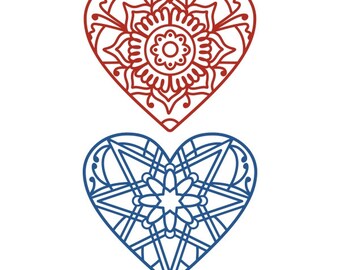 Heart Damask Cuttable Design SVG PNG DXF & Eps Designs Cricut Cameo ...