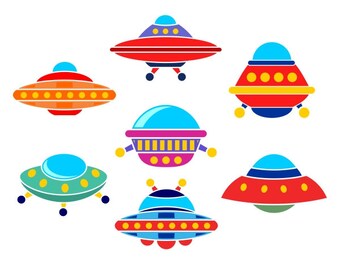 Ufo Alien Pack Cuttable SVG PNG DXF & eps Designs Cameo File Silhouette