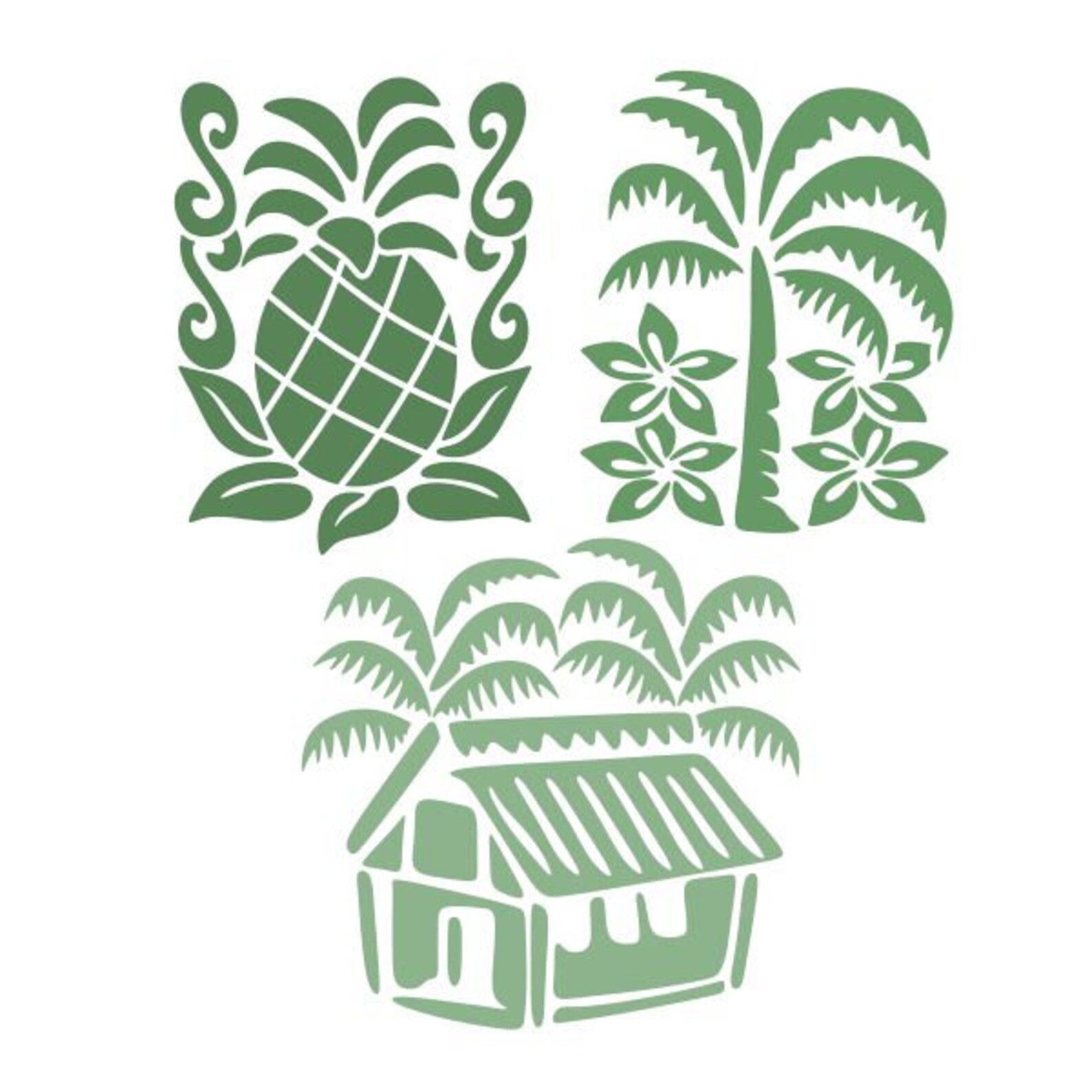 Palm Tree Hut Island Pineapple Pack Cuttable Design SVG PNG Etsy