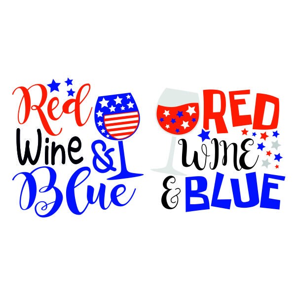 Red Wine and Blue July 4th Cuttable Design SVG PNG DXF & Eps Etsy