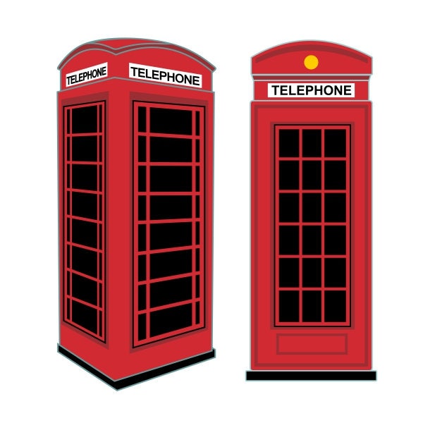 Pay Phone London Cuttable Design SVG PNG DXF & eps Designs Cameo File Silhouette
