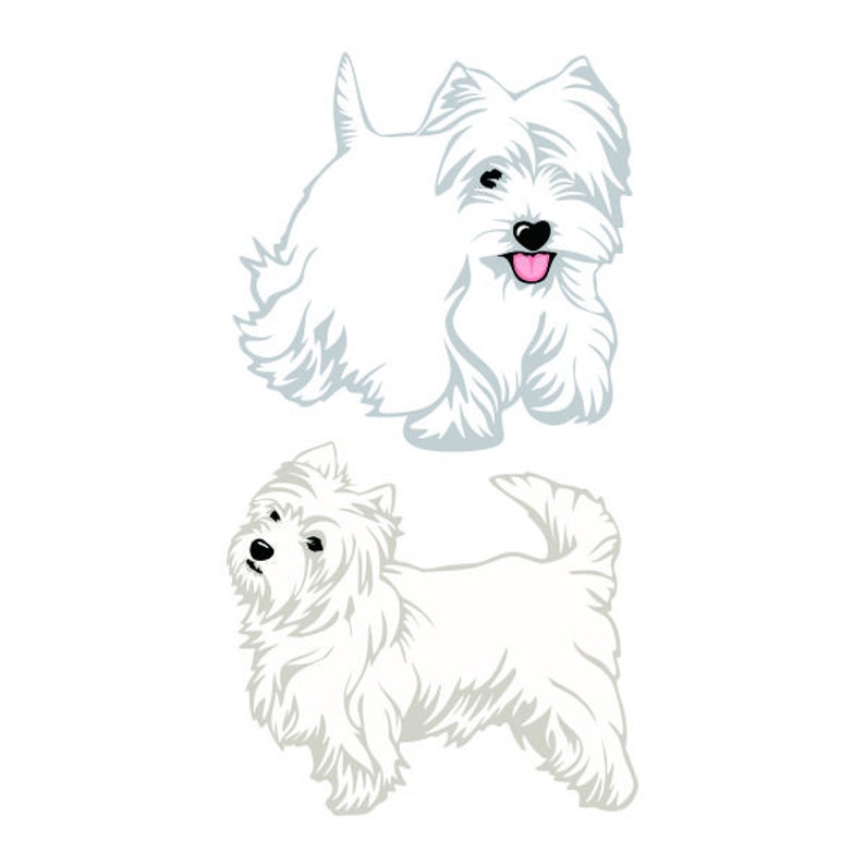Westie West Highland White Terrier Cute Cuttable Design SVG - Etsy