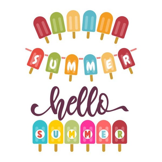 Download Summer Banner Ice Pop Cream School Cuttable Reading Design Svg Etsy