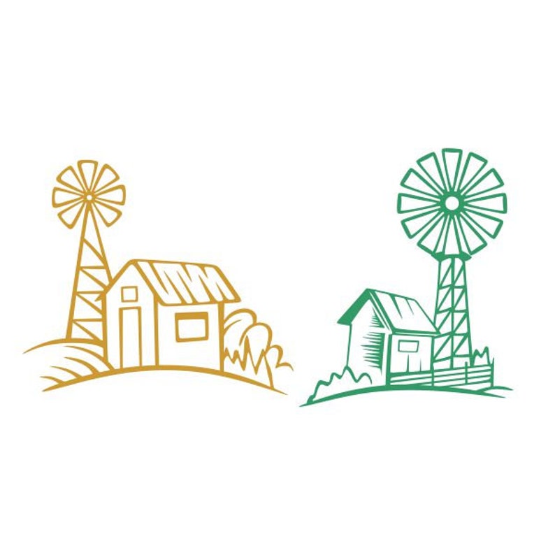 Download Farm Windmill Barn Cuttable Design SVG PNG DXF & eps ...