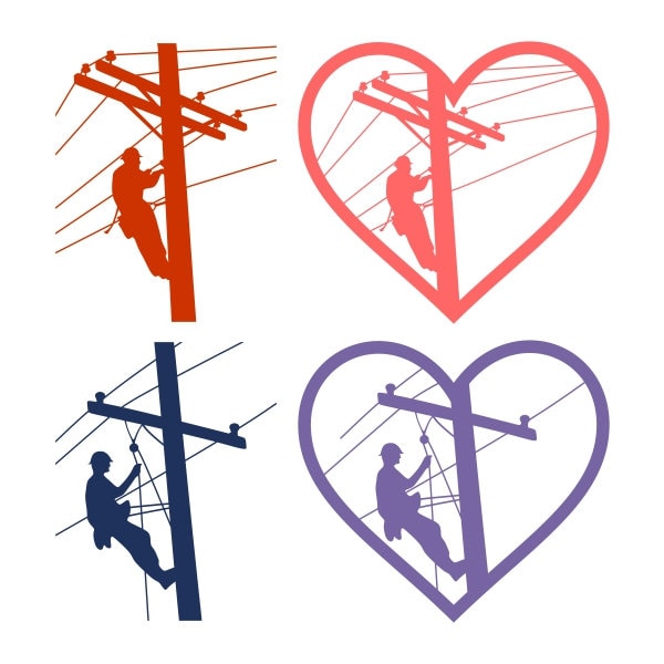 Lineman Powerline Technician Pack Cuttable Design SVG PNG DXF & eps Designs Cameo File Silhouette