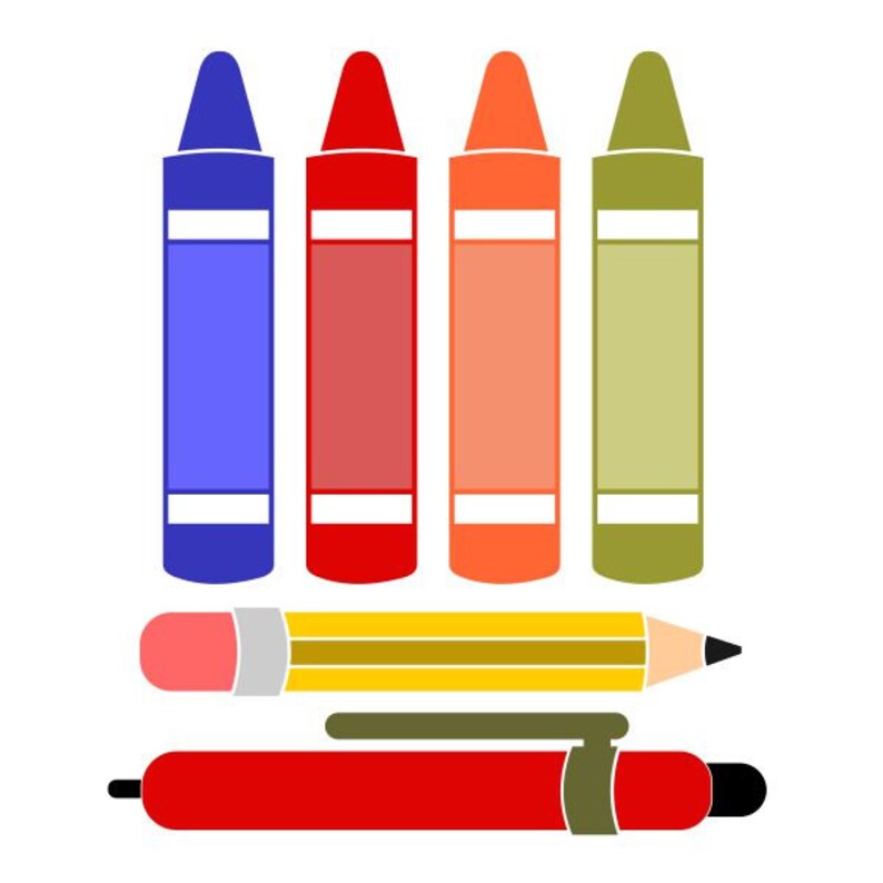 Download School Pencil Crayon Teacher Cuttable Design SVG PNG DXF ...