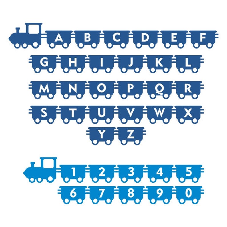 Download Train Monogram Font Cuttable Design SVG PNG DXF & eps ...