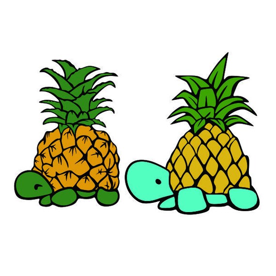 Turtle Pineapple Ocean Beach Summer Cuttable Design SVG PNG Etsy