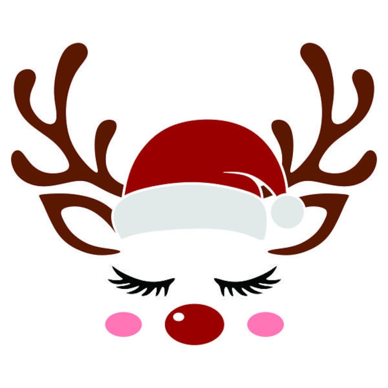 Download Christmas Reindeer Unicorn Holly Face Cuttable Design SVG ...