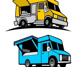 Food Truck Cuttable SVG PNG DXF & eps Designs Cameo File Silhouette