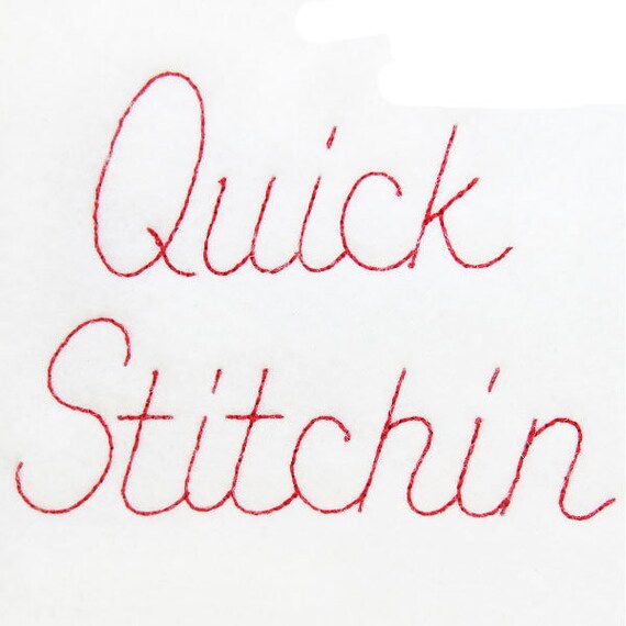 Quick Run Bean Stitch Script Machine Embroidery Font Alphabet - Etsy