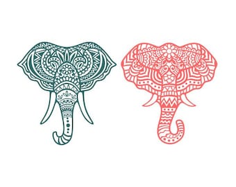 Elephant Head Mandalay Animal yoga Cuttable Design SVG PNG DXF & eps Designs Cameo File Silhouette