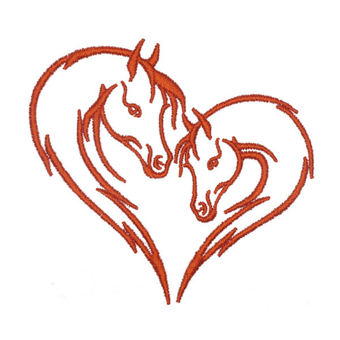 Horse Love Heart Valentines Day Embroidery Design Monogram Etsy