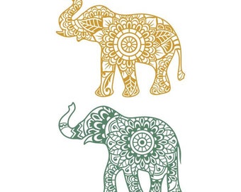 Elephant Mandalay Animal yoga Cuttable Design SVG PNG DXF & eps Designs Cameo File Silhouette