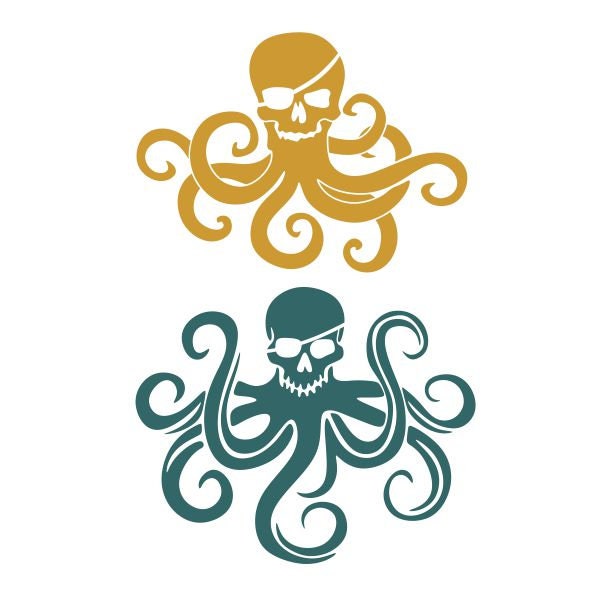 Oktopus Piraten Schadel Meer Strand Schneidbare Design Svg Png Etsy