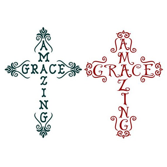 Download Amazing Grace Cross Cuttable Design Svg Png Dxf Eps Designs Etsy