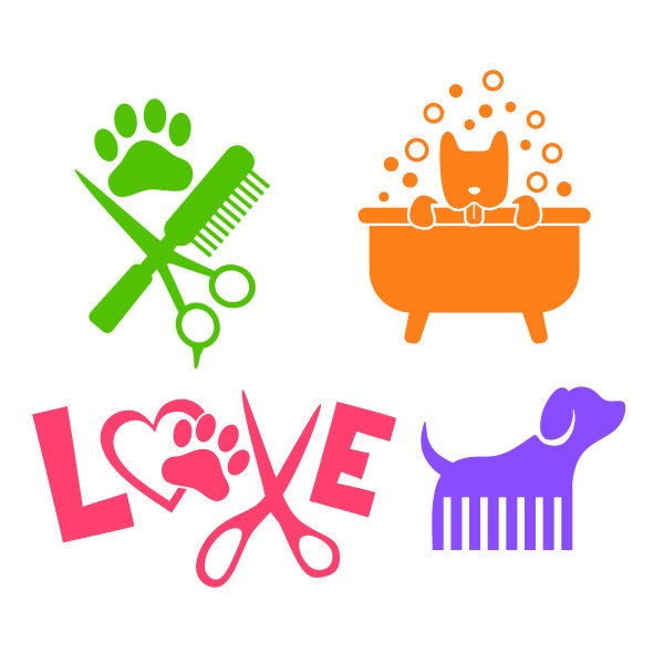 Dog Salon Pet Groomer Pack Cuttable Design SVG PNG DXF & Eps Etsy