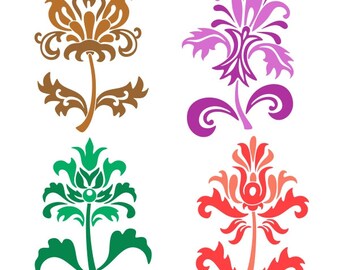 Damask Pack Cuttable SVG PNG DXF & eps Designs Cameo File Silhouette