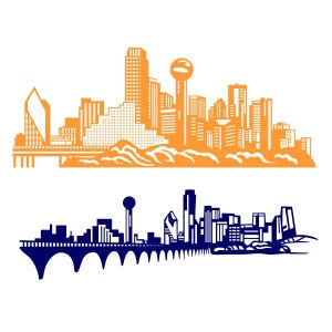 Dallas Texas Skyline Cuttable Design Pack SVG PNG DXF & eps Designs Cameo File Silhouette