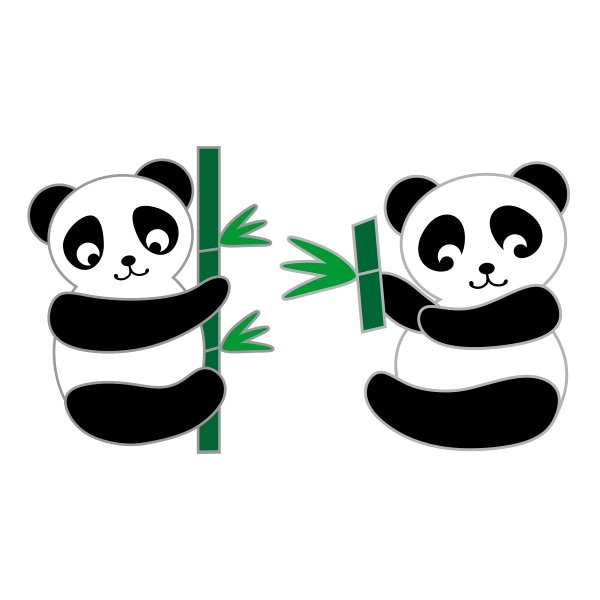 Panda Bamboo Pack Cuttable Design SVG PNG DXF & eps Designs Cameo File Silhouette